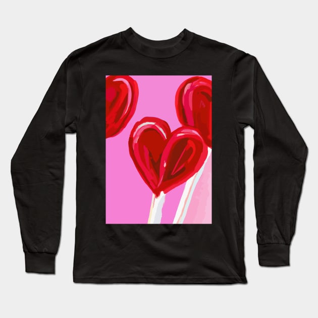 Heart Lollipop Long Sleeve T-Shirt by maxcode